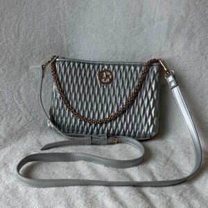 Anne Klein Silver Quilted Purse